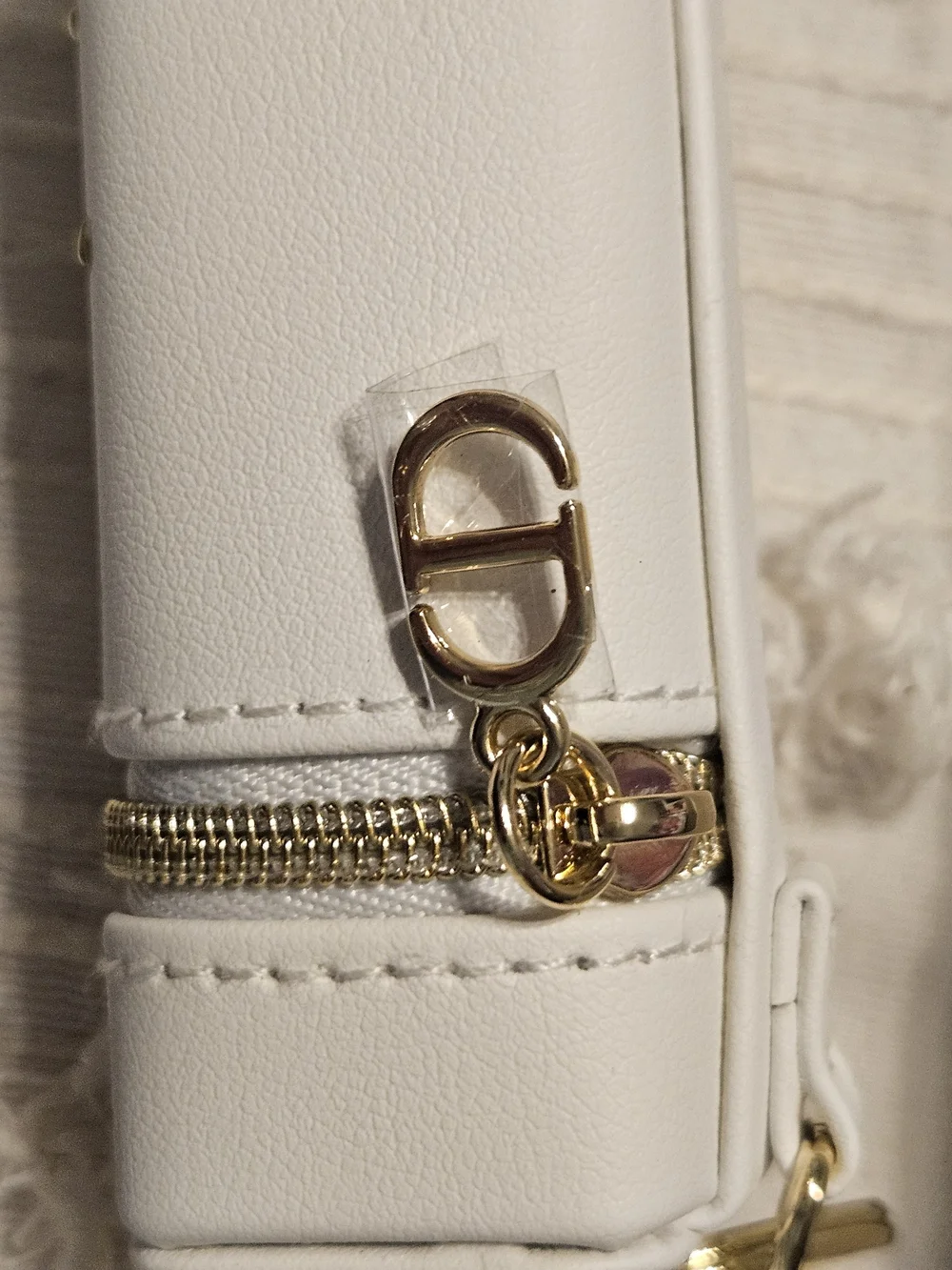 Dior J'adore Cream Lipstick Case Key Holder with Gold Hardware
